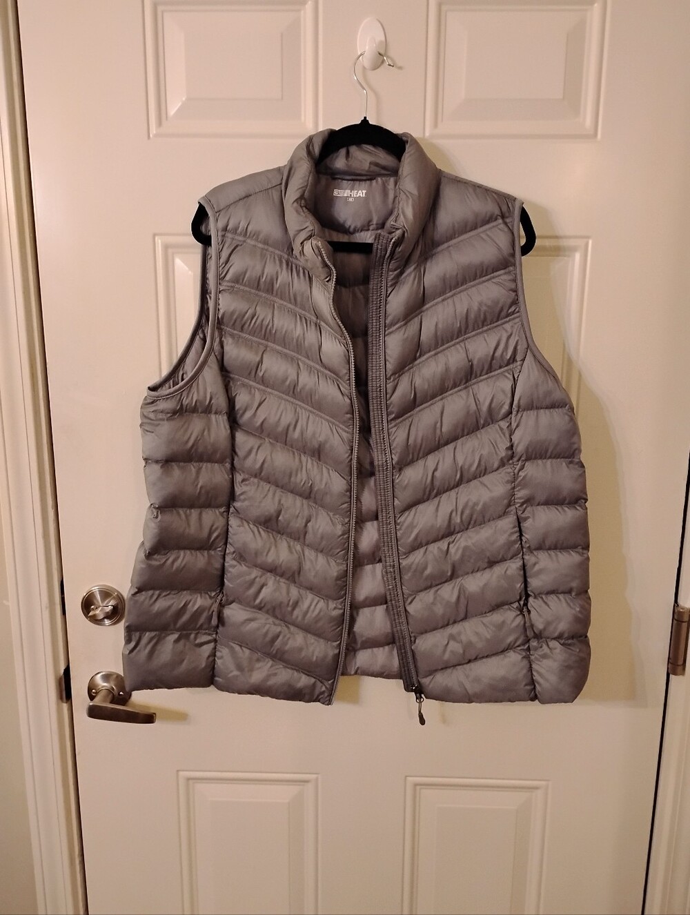 Gray Packable Quilted Puffer Vest -
